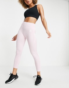 Розовые бесшовные леггинсы длиной 7/8 adidas Yoga-Розовый цвет
