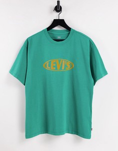 Зеленая футболка в винтажном стиле с ретро-принтом логотипа Levis-Зеленый цвет Levis®
