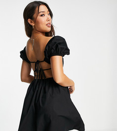 Черное расклешенное платье мини с двумя завязками на спине ASYOU-Черный цвет