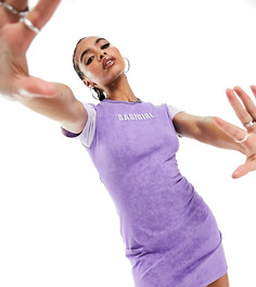 Облегающее платье фиолетового цвета с эффектом кислотной стирки ASYOU-Фиолетовый цвет