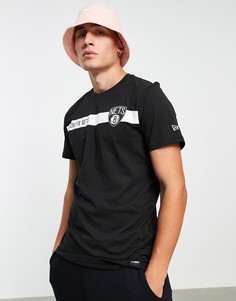 Черная футболка с логотипом New Era Brooklyn Nets-Черный цвет