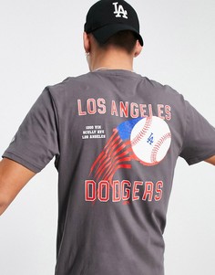Серая футболка с принтом на спине New Era LA Dodgers-Серый