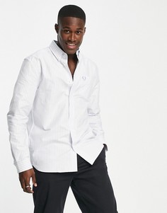 Светло-синяя оксфордская рубашка в полоску Fred Perry-Голубой