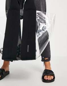 Сумка-тоут с ручкой сверху из прозрачного пластика с черными полосками Rebecca Minkoff-Черный цвет