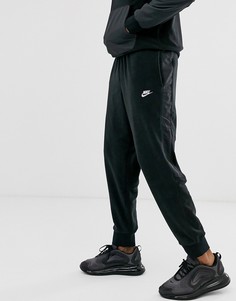Черные зимние джоггеры с манжетами и нейлоновыми вставками Nike-Черный цвет