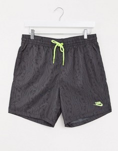 Серые тканые шорты с отделкой неоново-зеленого цвета Nike Festival-Серый