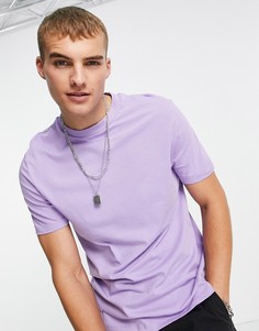 Фиолетовая футболка из органического хлопка с круглым вырезом ASOS DESIGN-Фиолетовый цвет