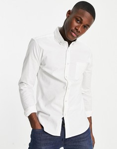 Белая эластичная оксфордская рубашка с длинными рукавами Topman-Белый