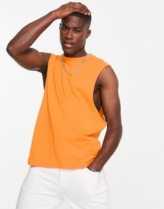 Ярко-оранжевая майка свободного кроя ASOS DESIGN-Оранжевый цвет