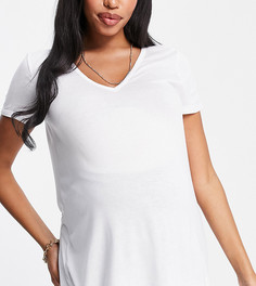Белая футболка с V-образным вырезом ASOS DESIGN Maternity-Белый