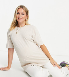 Oversized-футболка выбеленного светло-бежевого цвета ASOS DESIGN Maternity-Светло-бежевый цвет