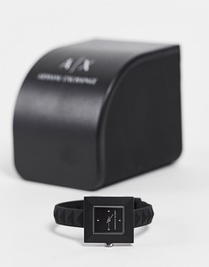 Черные женские часы с силиконовым ремешком и квадратным циферблатом Armani Exchange AX4400-Черный цвет