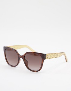 Солнцезащитные очки с квадратными линзами Kate Spade-Золотистый