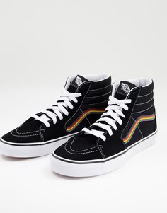 Черные высокие кеды с радугой Vans Sk8-Черный цвет