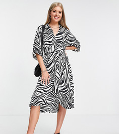 Платье-рубашка с принтом «зебра» Topshop Tall-Разноцветный