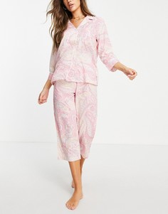 Розовый пижамный комплект с узором Lauren by Ralph Lauren-Розовый цвет