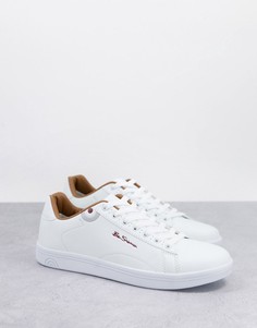 Белые кроссовки на шнуровке с минималистичным дизайном и с логотипом Ben Sherman-Белый