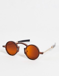 Коричневые круглые солнцезащитные очки в стиле унисекс с коричневыми стеклами Spitfire Euph-Коричневый цвет