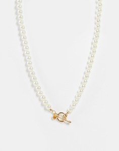 Золотистое ожерелье из жемчужин Chained & Able-Золотистый