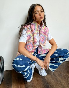 Флисовый жилет с пастельным геометрическим рисунком New Girl Order-Multi
