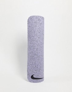 Сиреневый коврик толщиной 4 мм для занятий йогой с логотипом-галочкой Nike-Серый