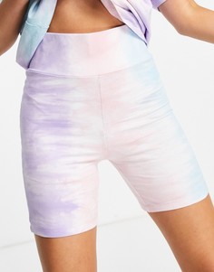 Разнцоветные шорты-леггинсы из органического хлопка с принтом тай-дай Chelsea Peers-Разноцветный