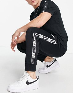 Черные джоггеры из политрикотажа с отделкой тесьмой Nike Repeat-Черный цвет