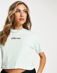 Мятная укороченная футболка ellesse-Зеленый цвет