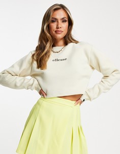 Бежевый укороченный свитшот ellesse-Светло-бежевый цвет