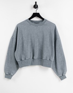 Серый выбеленный oversized-свитшот ASOS DESIGN