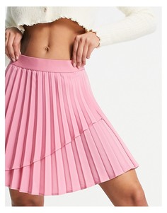 Плиссированная теннисная мини-юбка розового цвета Stradivarius-Розовый цвет