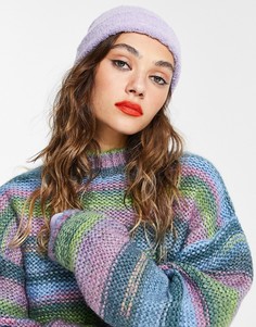 Сиреневая шапка-бини из букле ASOS DESIGN-Фиолетовый цвет