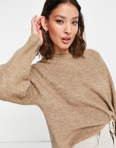 Коричневый джемпер свободного кроя с круглым вырезом Vero Moda-Коричневый цвет