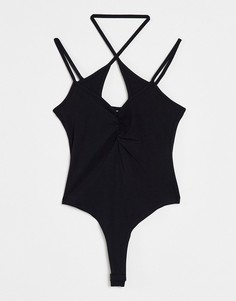 Боди на бретельках и с завязкой на шее ASOS DESIGN Hourglass-Черный цвет