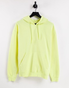 Oversized-худи неоново-желтого цвета Jack & Jones Originals-Желтый
