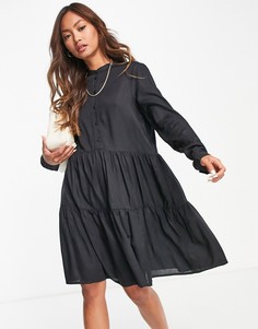 Черное свободное платье мини Vero Moda-Черный цвет