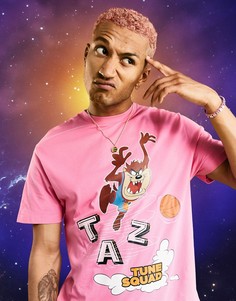 Розовая oversized-футболка с принтом Таза ASOS DESIGN Space Jam: A New Legacy-Розовый цвет