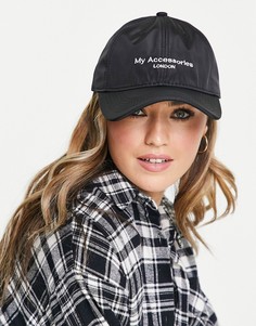 Кепка из черного нейлона My Accessories London-Черный цвет