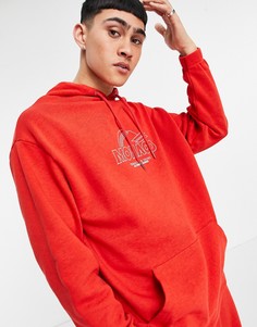 Красный меланжевый oversized-худи с принтом "Monaco" от комплекта ASOS DESIGN