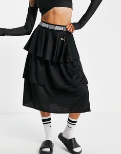 Черная ярусная юбка с оборками Puma Queen-Черный цвет