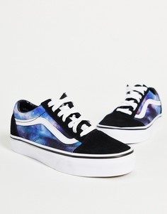Черно-белые кроссовки Vans Old Skool Galaxy-Белый