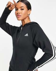 Спортивный костюм с тремя полосками черного и белого цветов adidas Training-Белый