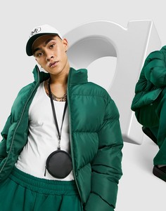 Темно-зеленый пуховик из экологичных материалов ASOS DESIGN-Зеленый цвет