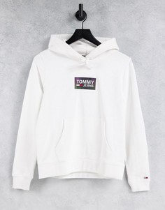 Белый худи с прямоугольным логотипом с эффектом омбре Tommy Jeans