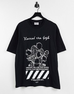 Черная футболка с принтом "Vincent van Gogh" Topman APOH-Черный цвет