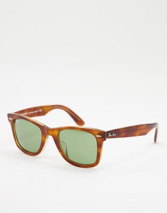 Солнцезащитные очки с квадратными линзами в черепаховой оправе Ray Ban-Коричневый цвет