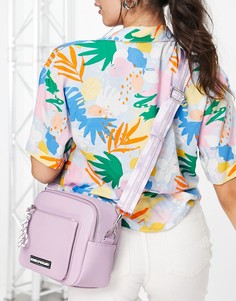 Сиреневая сумка через плечо для камеры с контрастным логотипом на ремешке House of Holland-Фиолетовый цвет