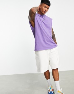 Фиолетовая oversized-майка из трикотажа пике ASOS DESIGN-Фиолетовый цвет