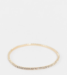 Золотистый эластичный браслет с кристаллами ASOS DESIGN Curve