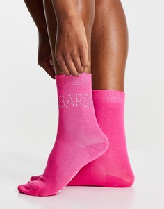 Ярко-розовые носки с логотипом из стразов Skinnydip x Barbie-Розовый цвет